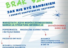 Powiększ zdjęcie Plakat — Warsztaty Język współczesnego radia. Narracja, struktura, informacja